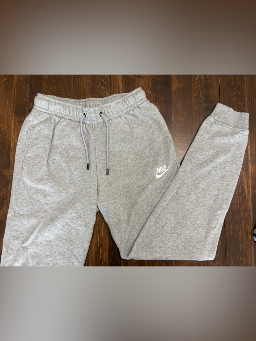 Nike Women’s Light Gray Fleece Joggers with Logo